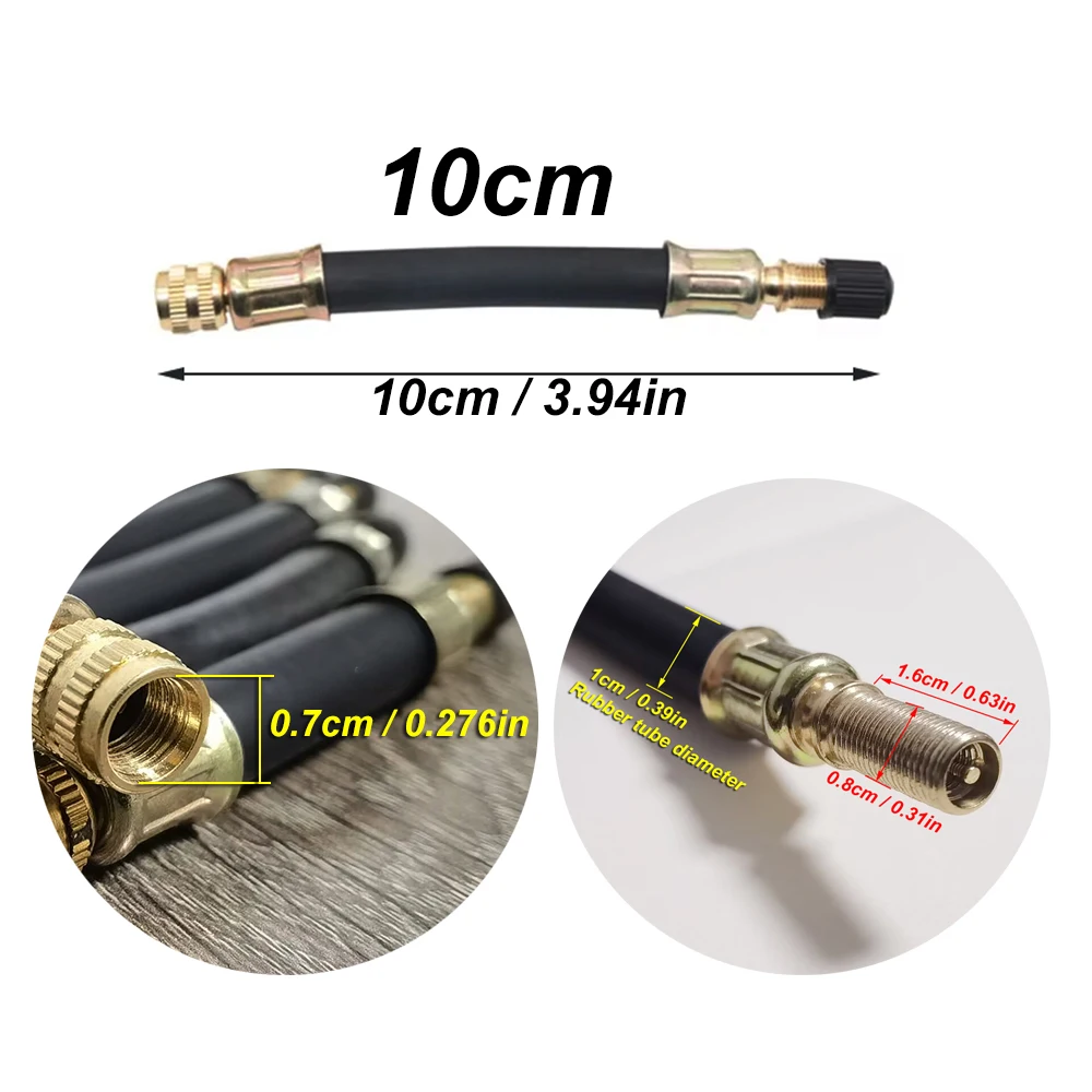 

10 см ~ 21 см гибкий резиновый клапан для шин, надувной резиновый шланг, два колеса, грузовик, фургон, шина, клапан, стержни, удлинители, адаптер для трубки