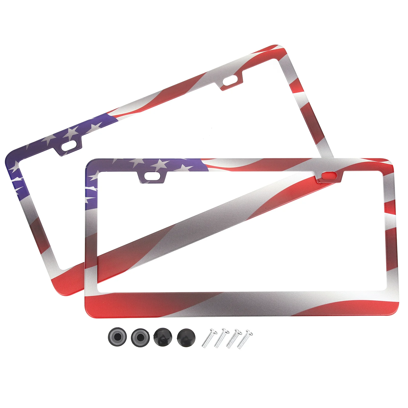 

1 Pair License Plate Cover Frame Us Style Aluminum Alloy Car Tag Holder Cover