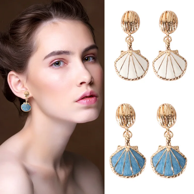 

Europe And The United States Color Preserving The Electricity Earrings Sea Wind Restoring Ancient Ways Shell Earrings
