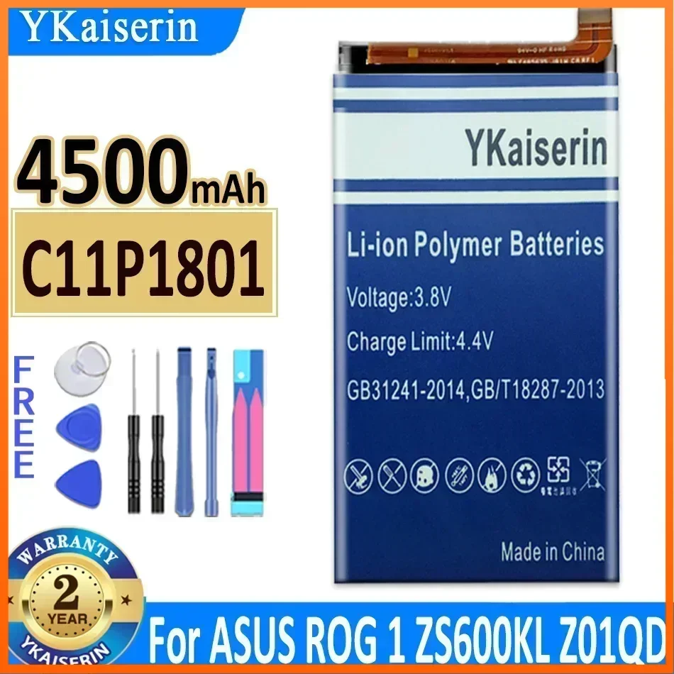 YKaiserin C11P1801 4500 мАч для ASUS ZS600KL Z01QD аккумулятор телефона ROG 1 игровая батарея большой