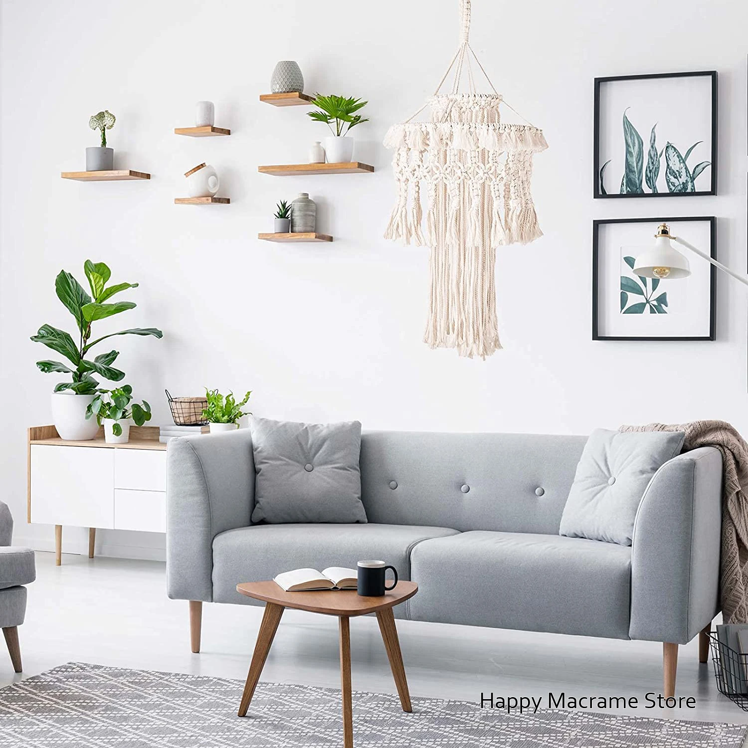 Лампа-макраме ручной работы тканая лампа-Тень для современной офисной спальни