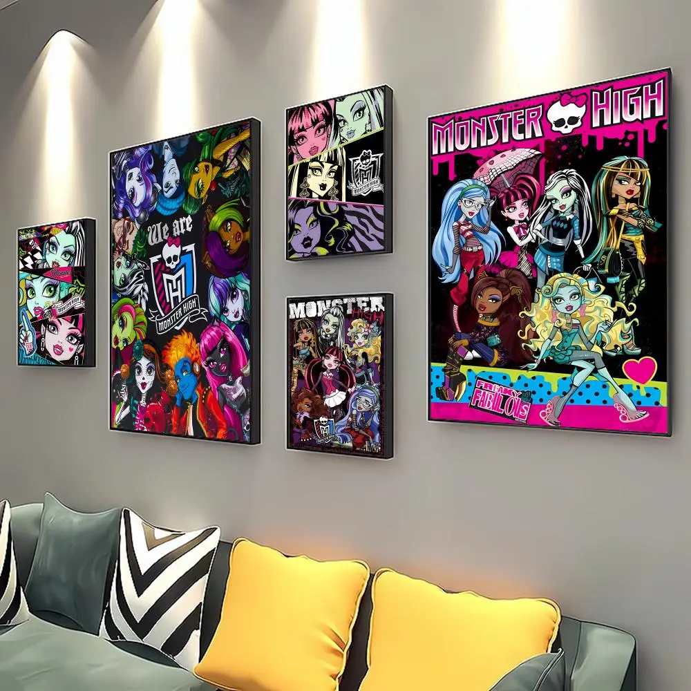 

Cartoon M-Monster H-High Anime Poster Self-adhesive Art Retro Kraft Paper Sticker DIY Room Bar Cafe Vintage Decorative Painting