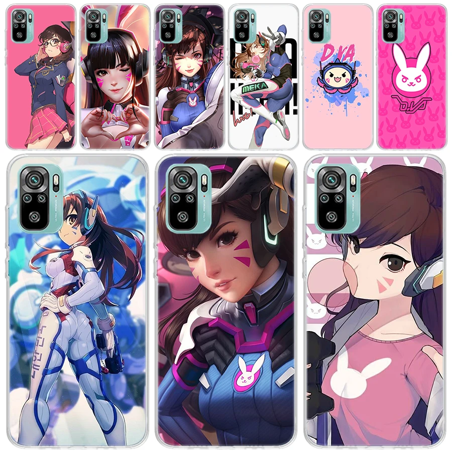 Game O-Overwatchs-DVA Transparent Soft Phone Case for Xiaomi Redmi 9 9A 9C 9T 10 10A 10C 10X 8 8A 7 7A 6 6A K20 Pro K30 K40 Coqu