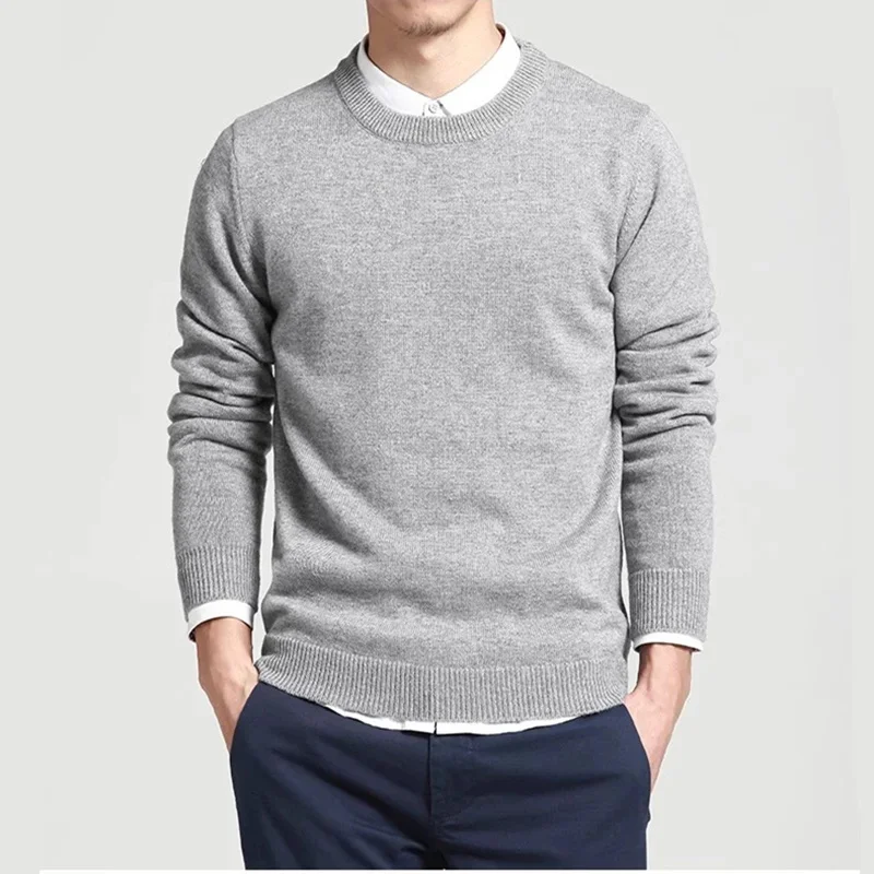 

Cashmere Cotton Blend Pullover Men Sweater 2023 Autumn Winter Sueter Daily Warm Knitted Sweater Man Jumper Pull Homme