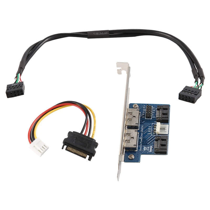 

Dual Port Sata To 5V 12V Power Over Esata USB Port Adapter Convert Expansion Converter Card Connect To 2.5 Inch 3.5 Inch Hard Di