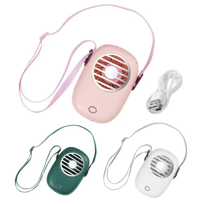 

Мини-Веер для шеи, маленький USB-Веер для путешествий с 3 скоростями, летние принадлежности для путешествий, Регулируемый Ручной Веер со шнурком для скалолазания