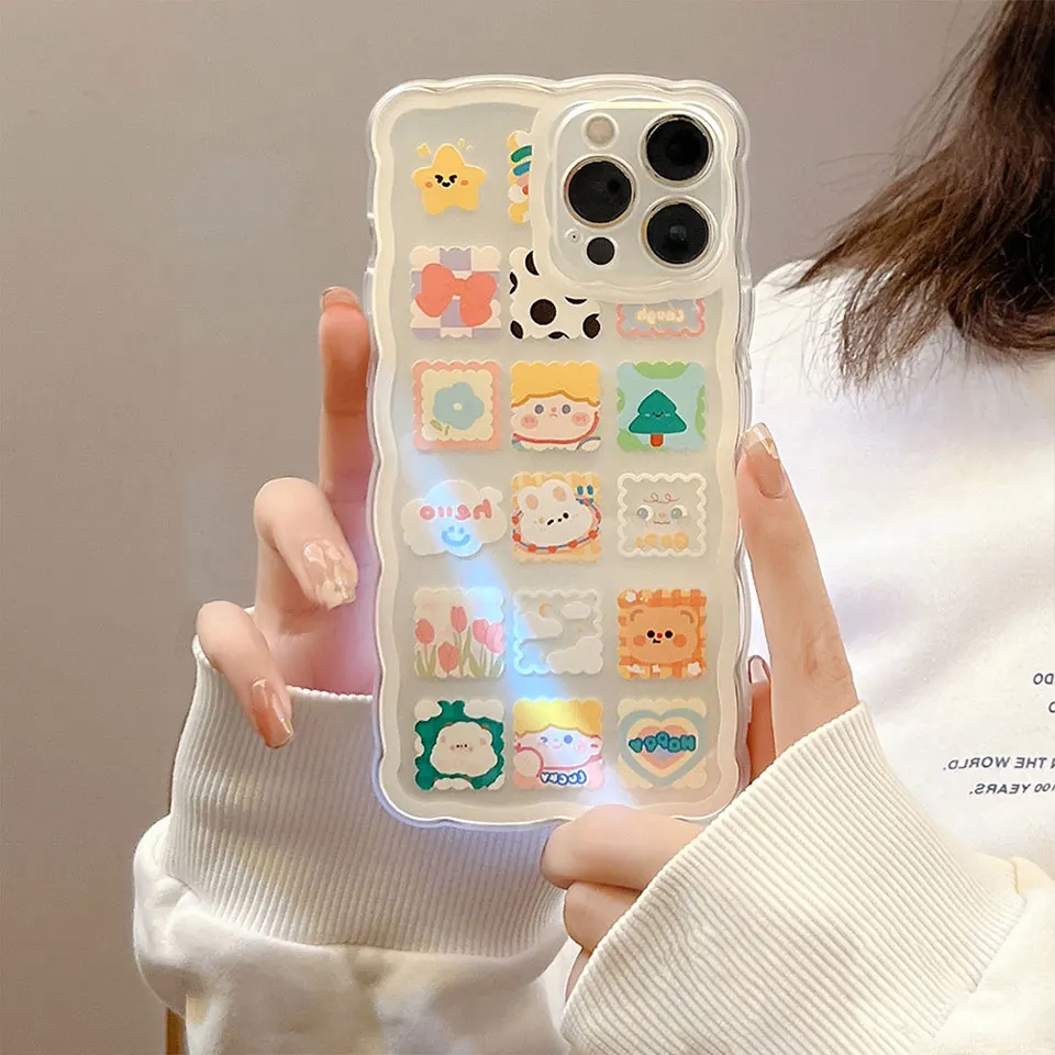 

Phone Case Cute Full Cover for Apple iPhone 13 12 11 Pro Max XS XR Mini Mobile Phone Case Accessories Soft Bumper TPU Cell Cover