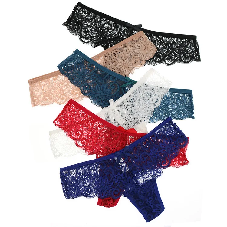 

60PCS Sexy Women Lace Panties Underwear Lace Briefs Low Waist Women Underwear Bow-knot Lady Hollow Out Sexy Panties