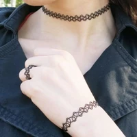hollow tattoo braided fish line elastic mix and match necklace collar bracelet ring bracelets for women jewelry sets