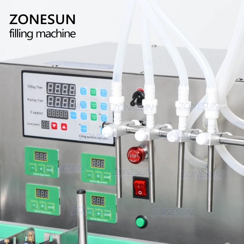 ZONESUN 4 Nozzles Benchtop Automatic Juice Water Filler Soft Drinks Liquid Bottling Filling Machine Line | Бытовая техника