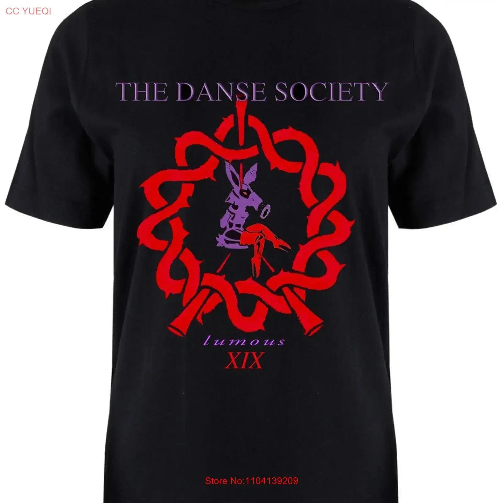 Фото Футболка The Danse Society Lumous XIX, хлопок, размеры S-5XL, CB1211, винтажная, с эффектом потертости, графический принт, уличный стиль, стильная, унисекс, слегко эластичная. №1