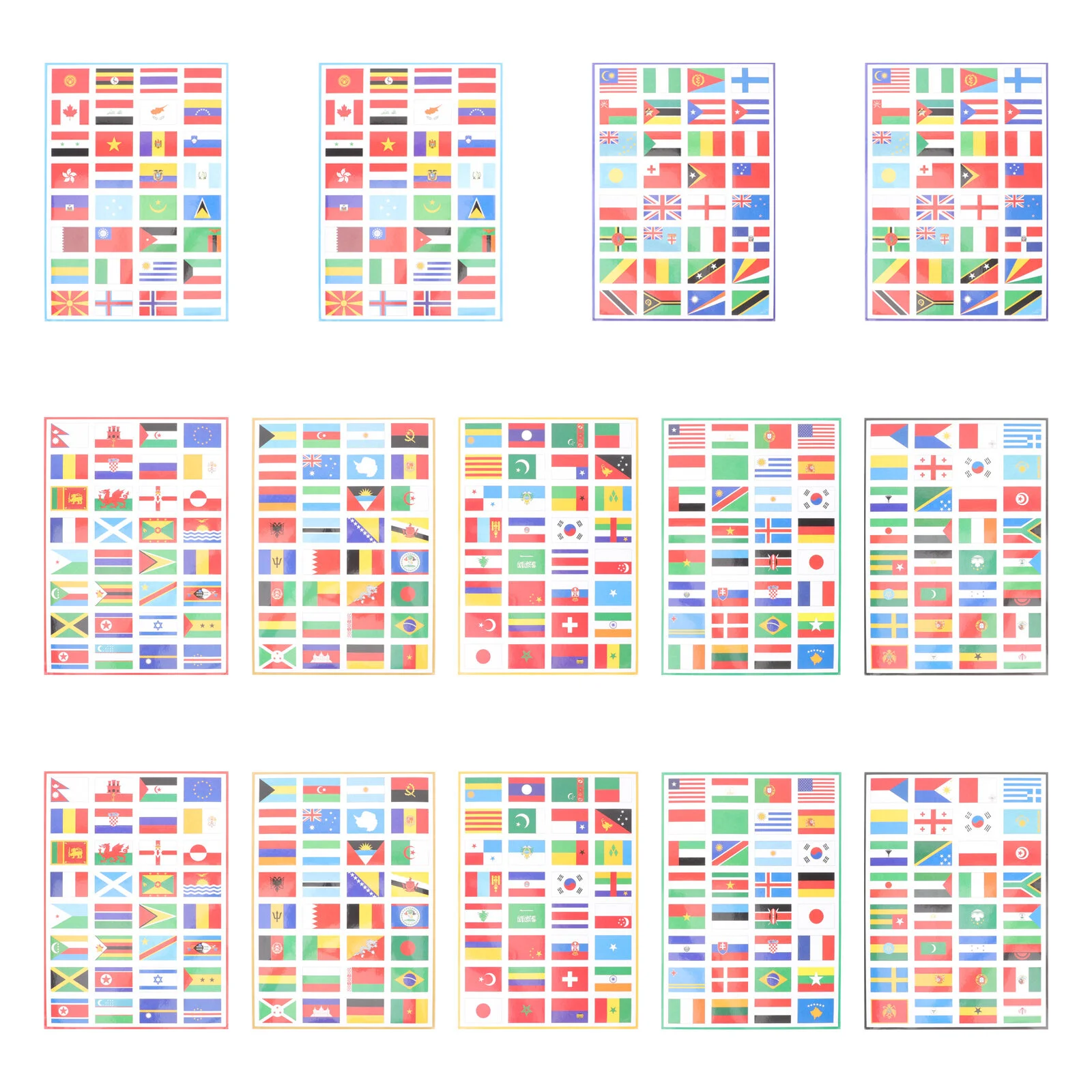 

2 Sets Sticker For Photo Album Scrapbooks Self-adhesive Face Flag Football Pattern Game Pvc Novelty World Flags Travel