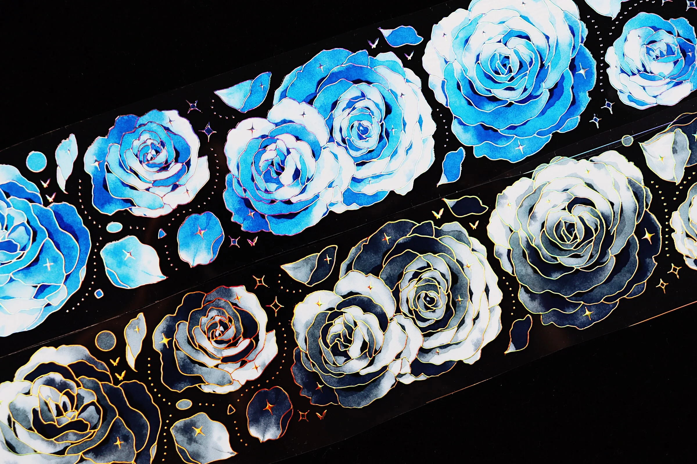 

Винтажная, небесно-голубая, темная, розовая, Цветочная, блестящая васи лента для домашних животных для изготовления карт, планировщика, «сделай сам», декоративная наклейка для скрапбукинга