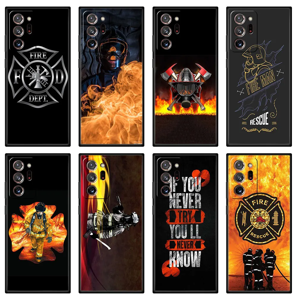 

Cover Case for Samsung Galaxy Note 8 9 10 20 Plus Lite Ultra F12 F22 F23 F41 F42 5G Cell Soft Phone Firefighter Heroes Fireman