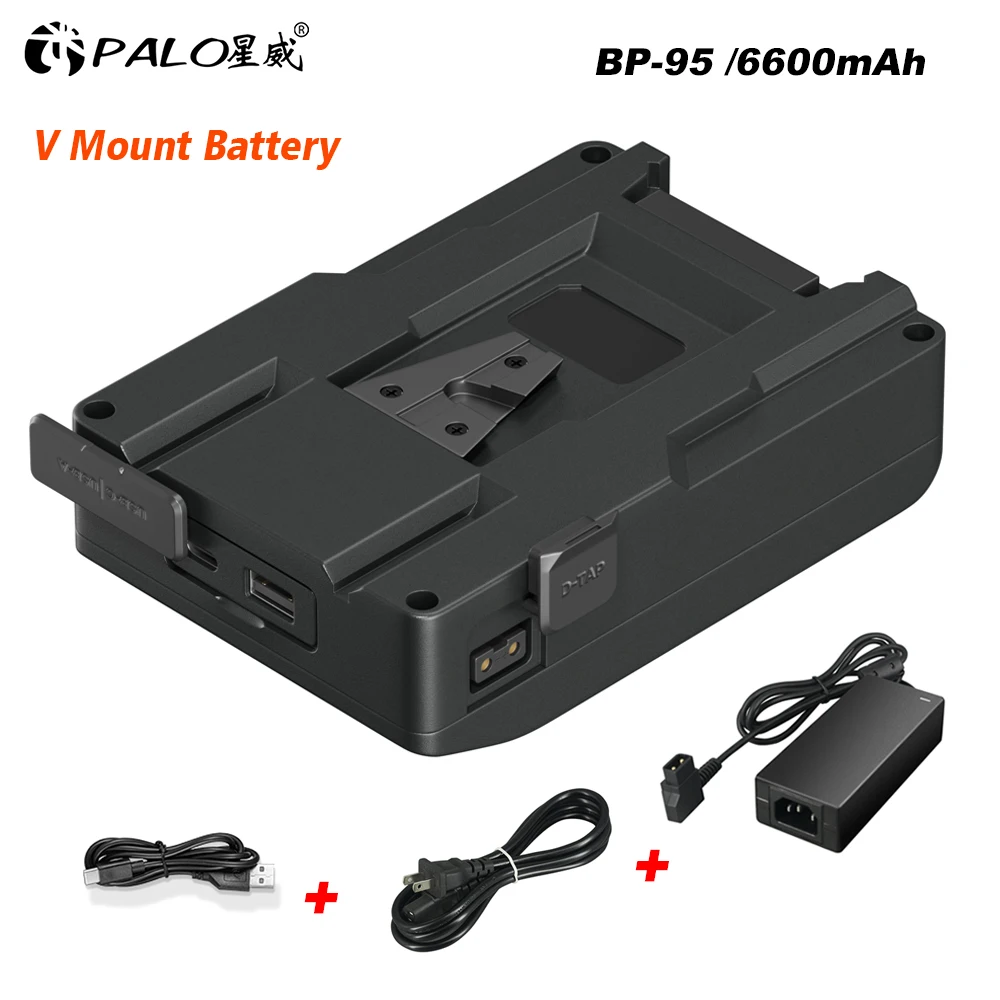 

PALO BP-95 6600mAh V Mount Battery V-Lock Lithium Battery Power Bank for Sony Video Camera Camcorder Broadcast LED Light