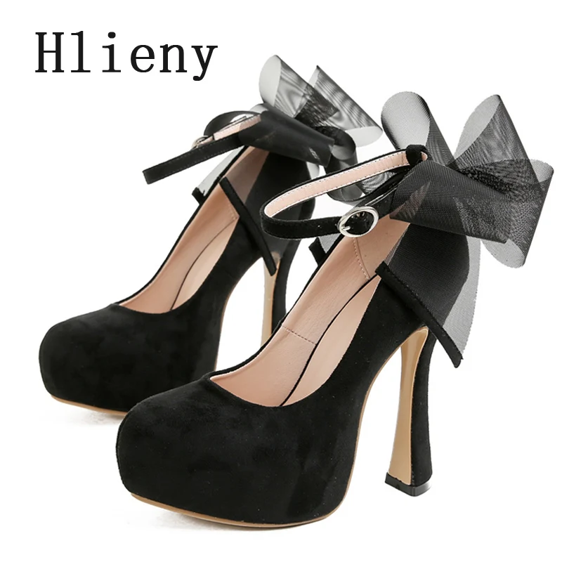Hlieny модные сетчатые туфли-лодочки на платформе с узлом-бабочкой женские очень
