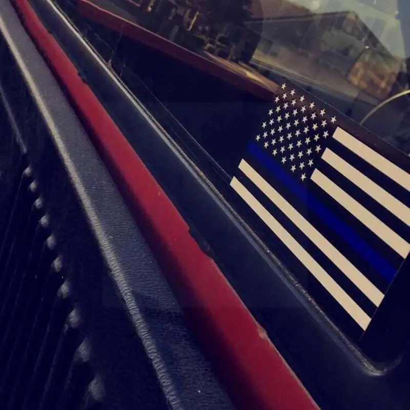 

5pcs 6.5*11.5cm Officer Blue Line American Flag Stickers Bicycle Sticker Decorative Decoration Decal G5j7