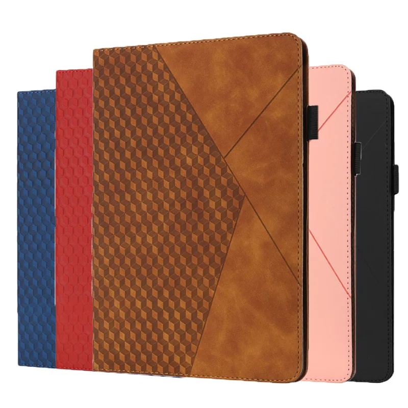 

For Amazon Fire HD 10 Plus 2021 10.1 inch Diamond Skin Feel Leather Case For Amazon Fire HD 10 HD10 hd10 2021 10.1 Cover+PenFilm