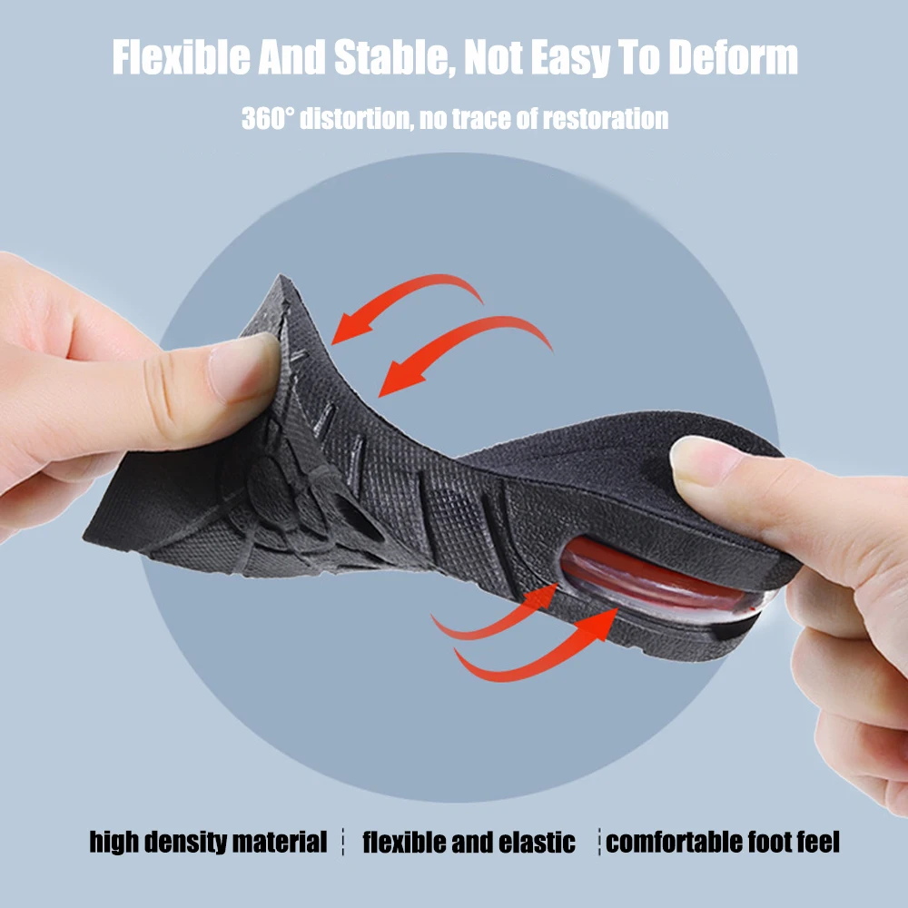 Adjustable Height Increase Insoles for Men Women Elevator Shoes Cushion Sneakers Heel Lifting Insert Heightening Insoles 3-7.5cm