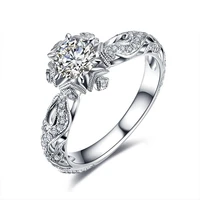 hoyon 14k gold color 1 carat moissanite ring openwork flower stars ring for women wdding jewelry diamond zircon engagement ring