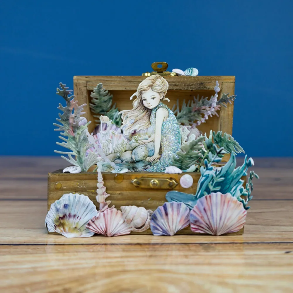 Mermazing Beauty Ophelia Морские водоросли Ракушки Волны Ремесла Металлические штампы