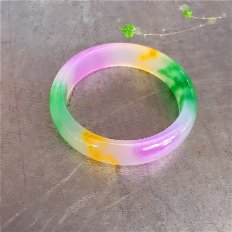 

Hot selling natural hand-carved Jade three-color Bangle54-62mm fashion Accessories Men Women Luck Gifts Amulet for