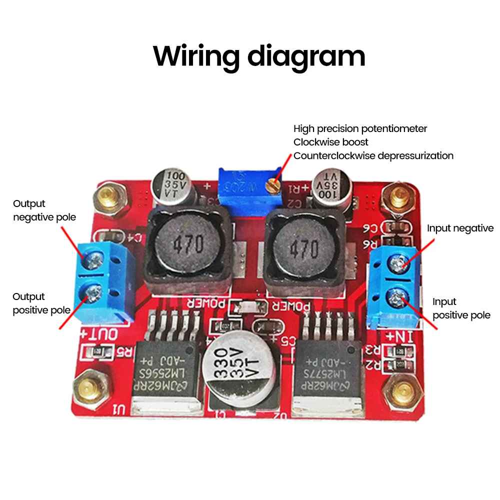 

LM2577S+LM2596S Auto Boost Buck Converter Module DC1.25-26V Adjustable Boost Buck Converter Module Adapter