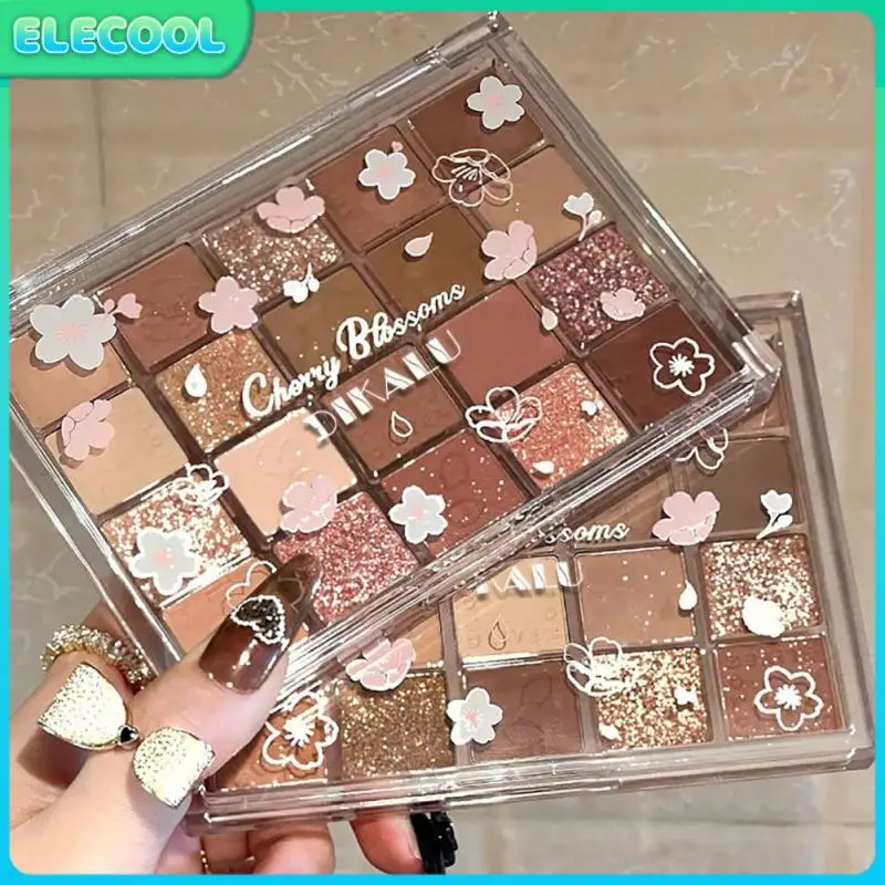 

Блестящие матовые тени для век, мерцающие, блестящие, Женская Палитра теней для век, вишня, Сакура, тени для век 20 цветов