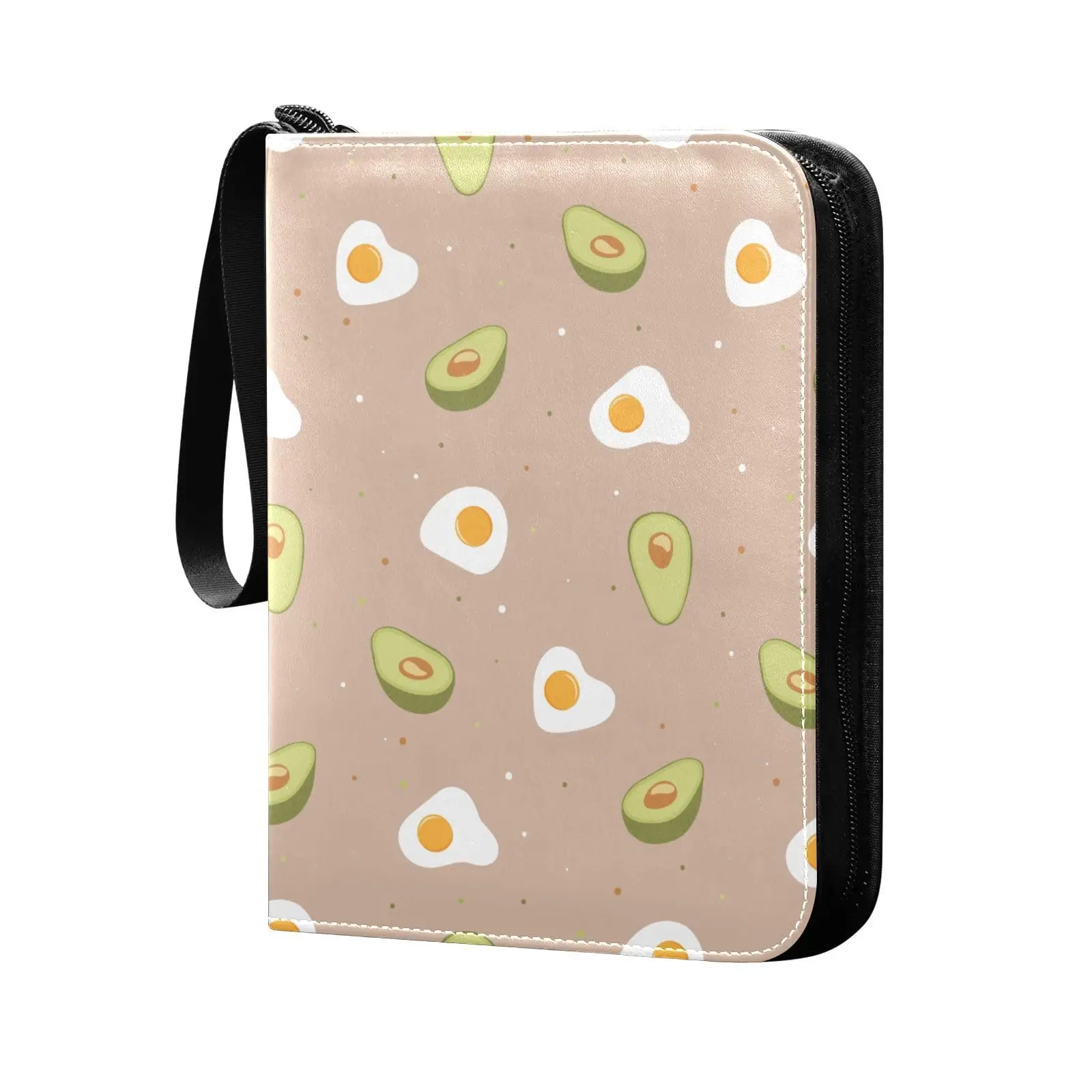 Папка для карточек с яйцами и авокадо 4 кармана двухсторонний карманный альбом 400