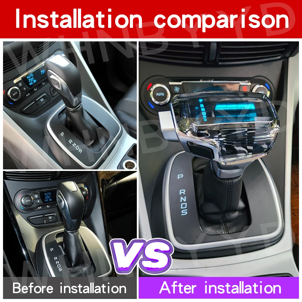 Фото Светодиодная хрустальная ручка переключения передач для Ford Kuga, Escape, Mondeo, Fusion, Ecosport 13-16, рычаг АКПП №2