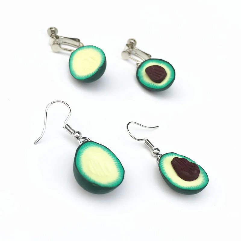 

Avocado Earrings Food Fruit Pendant Unique Fashion Interesting Girl Women DIY Jewelry Accessories Gift