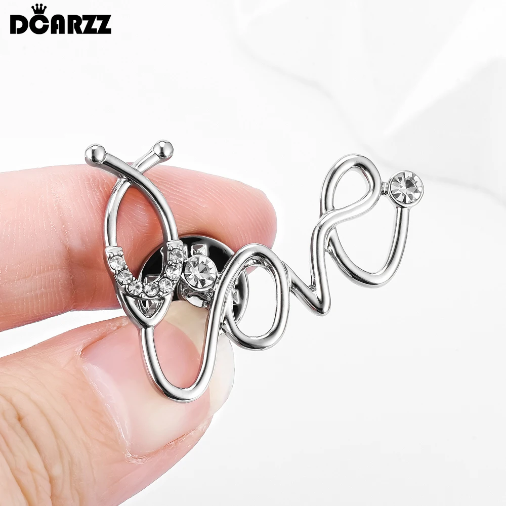 DCARZZ медицинская брошь для влюбленных блестящий значок на лацкан с кристаллами