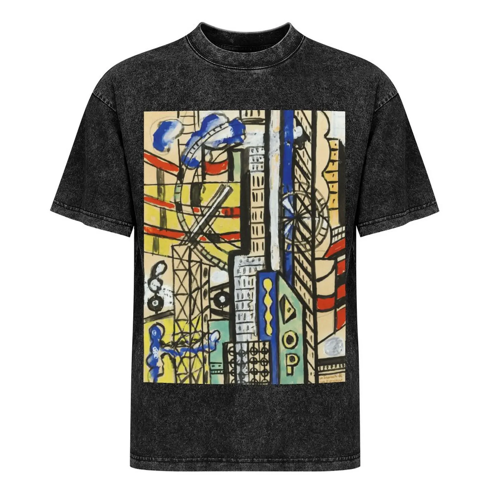 Фото Футболка Fernand Leger Souvenir de New York, синие арочные черные винтажные футболки больших размеров, мужская одежда №3