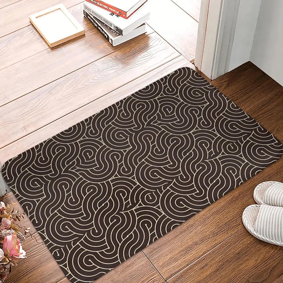 

Non-slip Doormat Kitchen Mat SWIRL Coffee Hallway Carpet Entrance Door Rug Indoor Decor