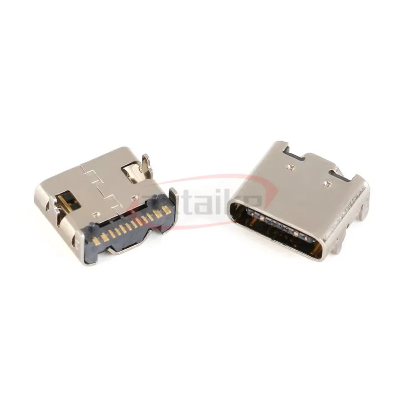 Фото 10/20/50 шт. USB-C Type-c 6-контактный 16-контактный разъем «гнездо» Порт зарядки Передача данных SMD USB 3.1 Разъем SMT для пайки печатных плат №2