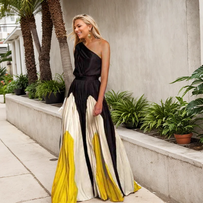 Женская одежда элегантное платье с диагональным воротником женское сексуальное