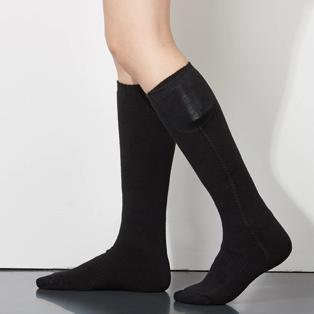 

Зимние носки с подогревом, теплые мужские велосипедные носки для улицы, электрическая перезаряжаемая грелка для ног, теплые носки для лыж и ...