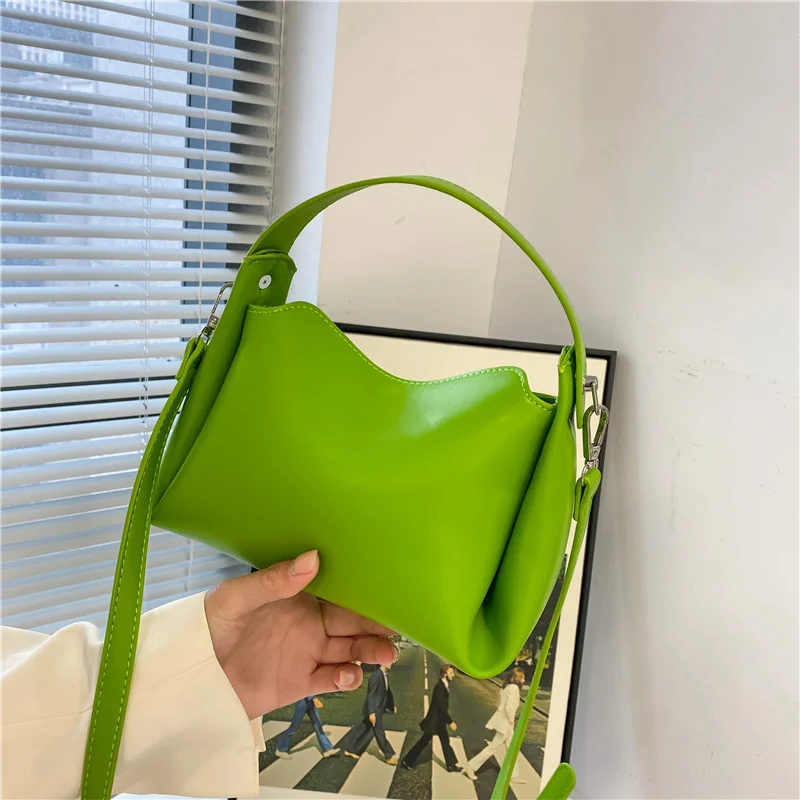 

Летняя женская сумка через плечо, брендовая модная повседневная однотонная сумка из искусственной кожи для женщин, новинка 2023, женские сумки через плечо с верхней ручкой