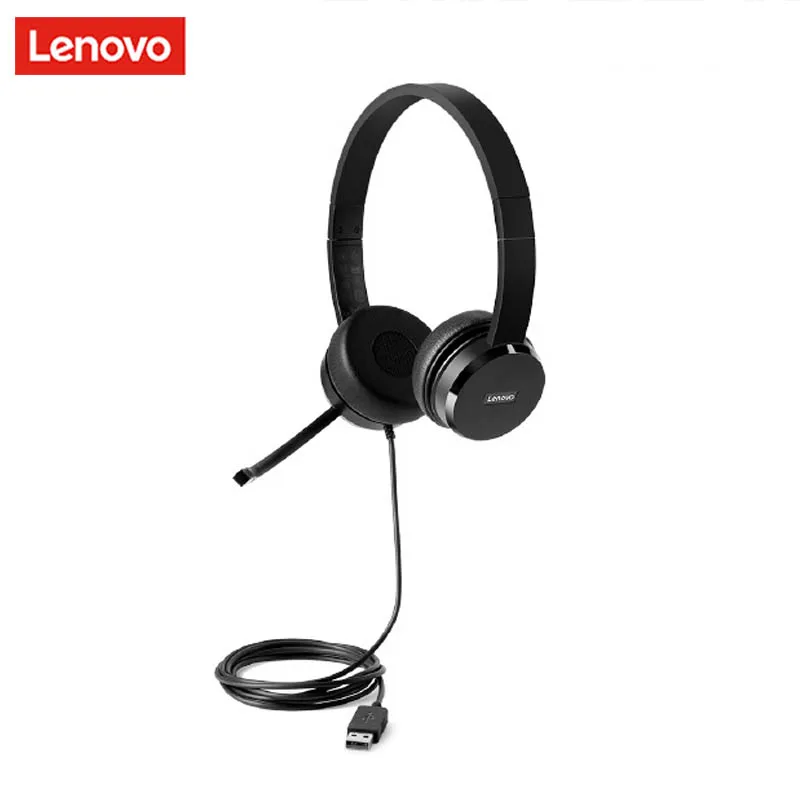 

Lenovo 100 Wired Headset Portable Stereo Clear Sound Quality with Microphone Black Headset for Games Pc Accessories Household