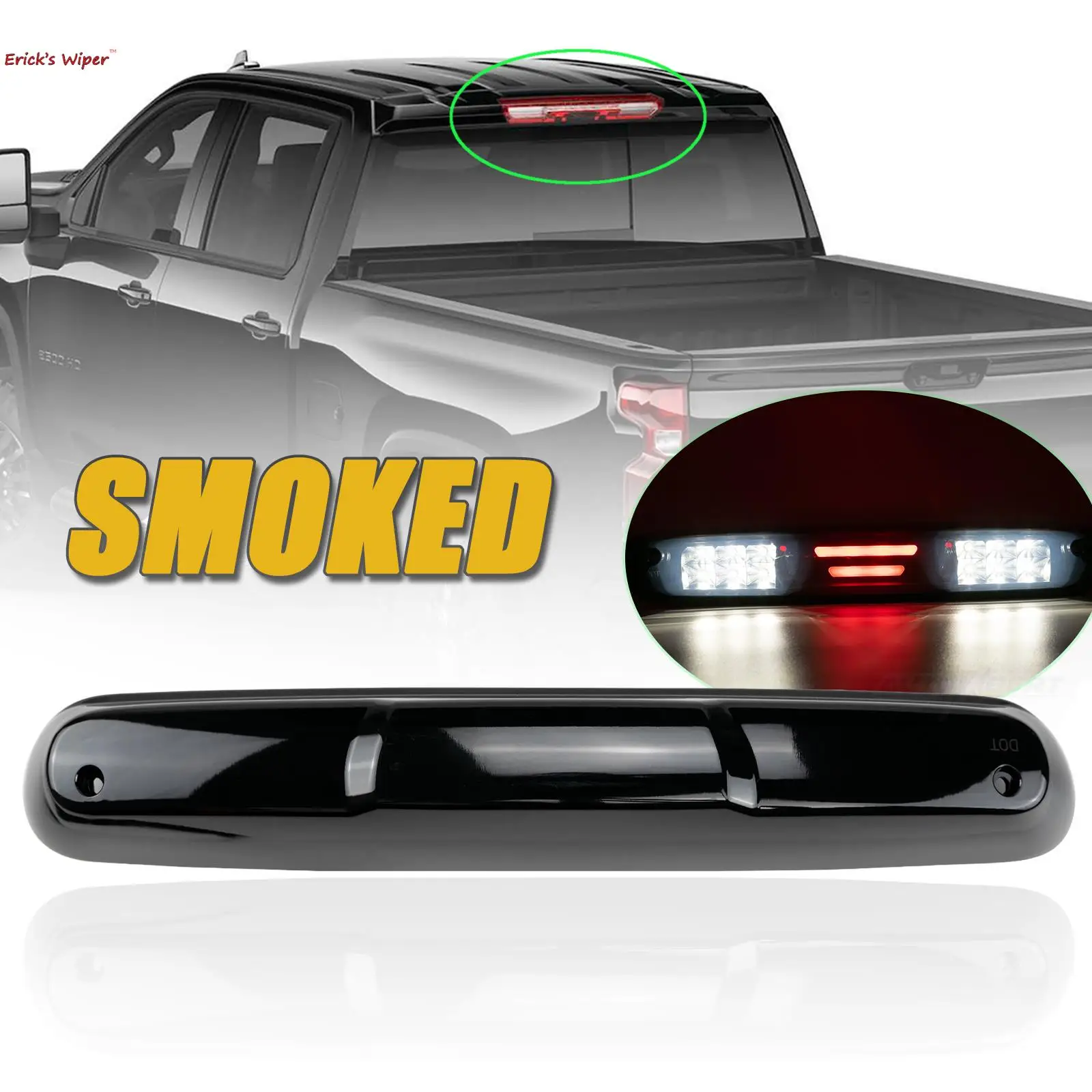 

Стоп-сигнал для Chevy Silverado GMC Sierra 1500 2500 3500 HD 2007 до 2013, центральный 3D светодиодный светильник, Третий Задний стоп-сигнал, черный