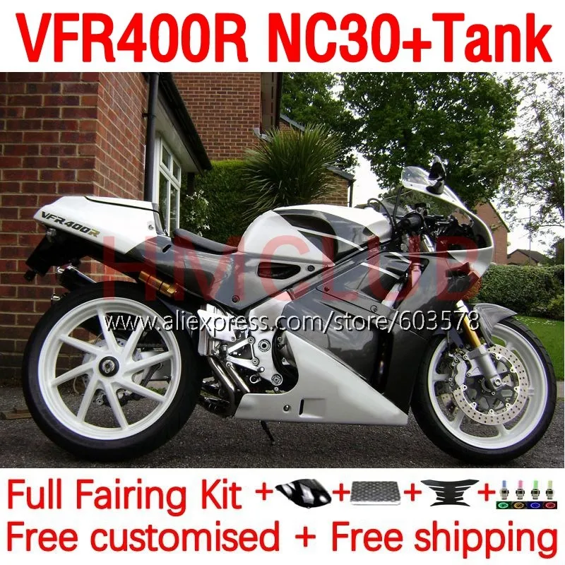 

+ Корпус бака для HONDA VFR400R RVF VFR 400 VFR400 R V4 NC30 89 90 91 92 93 1989 1990 1991 1992 1993 обтекатель 197No.95 черный белый