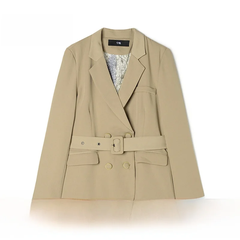 Coffee Mall Promotion Brand Discount Women clothes Spring and Autumn Professional Temperament High Sense Top Mid-Length Outer... |