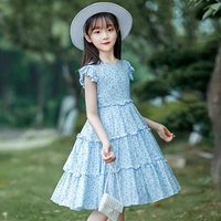 small daisy childrens skirt summer 2022 big children cute and beautiful dress new rural style girls korean childrens clothing