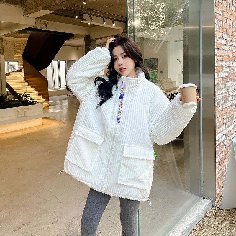 

Winter New Women Coat Casual Loose Plus Velvet Warm Down Jacket Fashion Warm Cotton Clothing High-quality Elegant Lady Clothing
