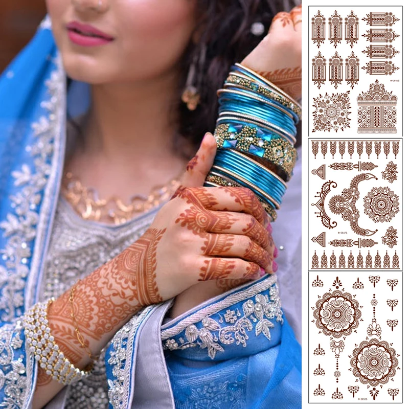 

Женская красная тату-наклейка, водостойкая тату из хны, кружевная Цветочная тату-наклейка, Женская водостойкая боди-арт