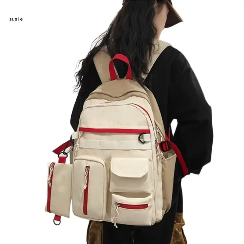 X7YA Модный нейлоновый рюкзак с несколькими карманами для школы и путешествий