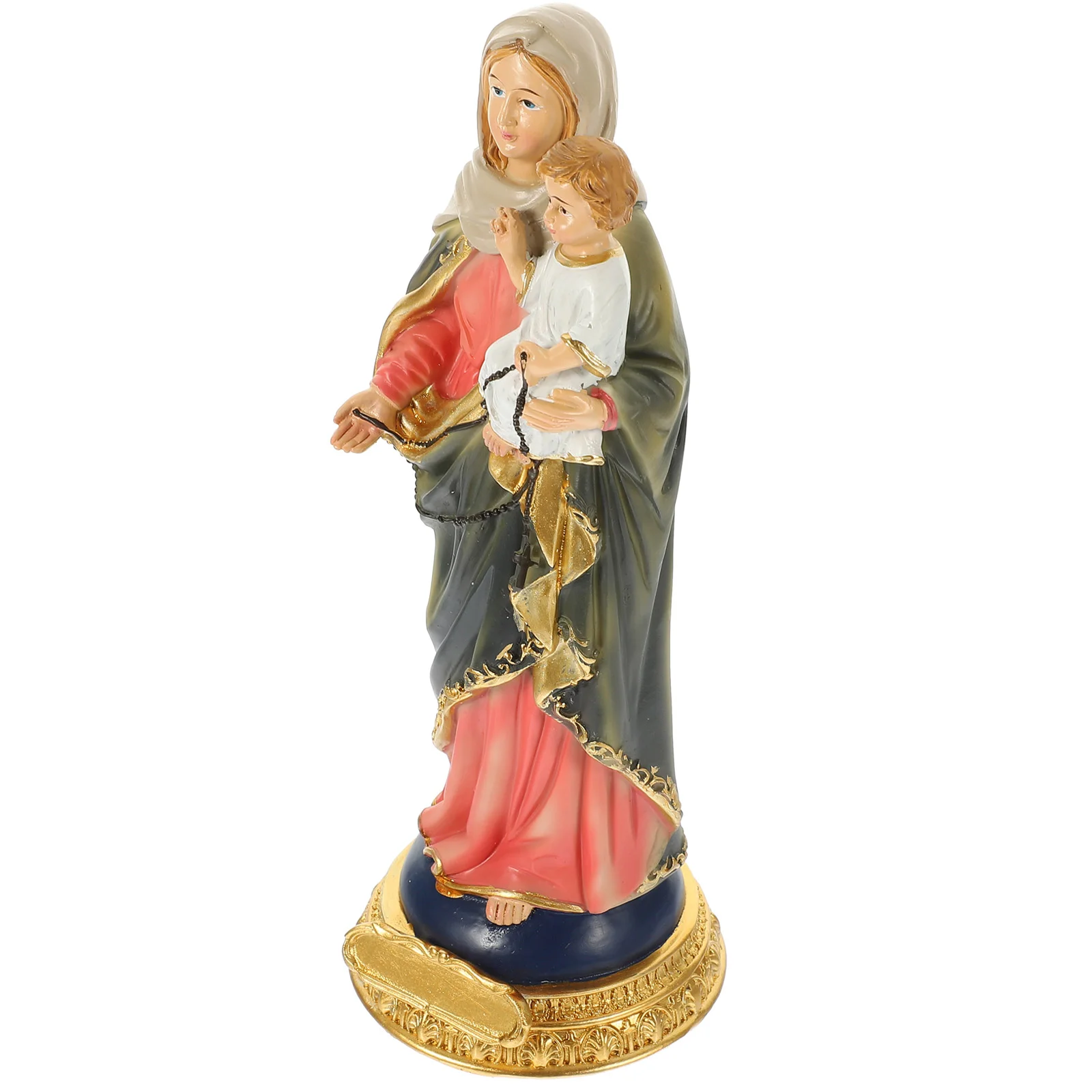 

Desk Decorations Virgin Jesus Sculpture Resin Craft Figurine Model Desktop Mary Ornament Mother