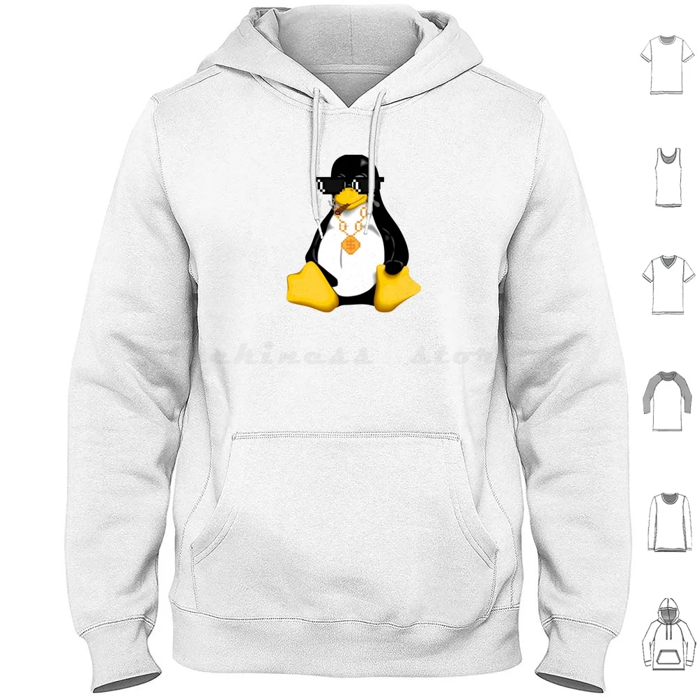 

Толстовка с капюшоном для пользователей Linux Thug, хлопковая, с длинным рукавом, Linux Geek, хакер, программирующий код, накопитель для компьютера