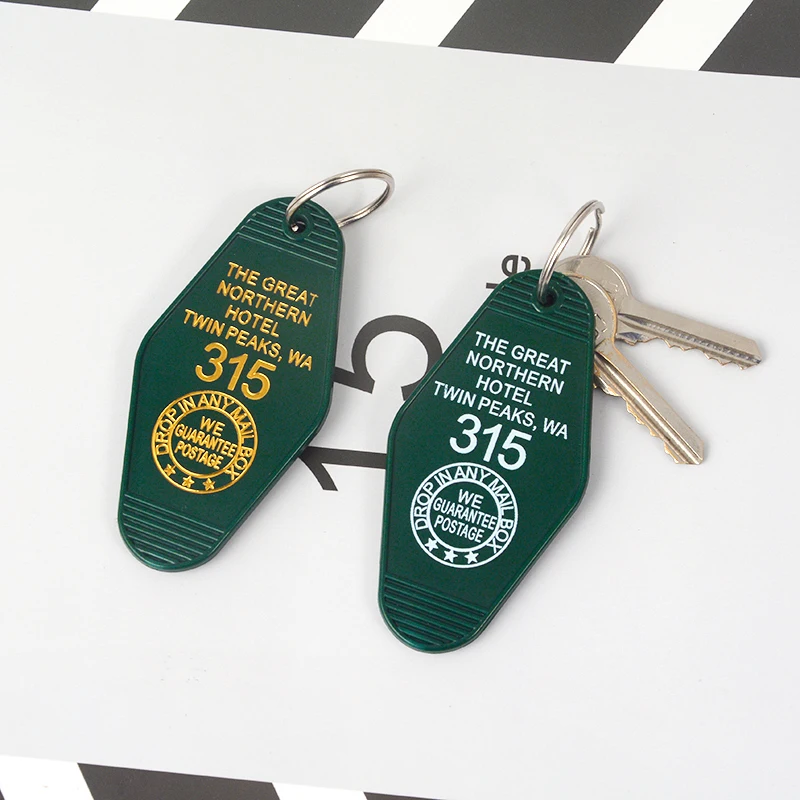 Twin Peaks Key chains The Great Northern Hotel Room # 315 Key Tag Keychain Acrylic Keyring for Women Men Fashion Jewelry gift