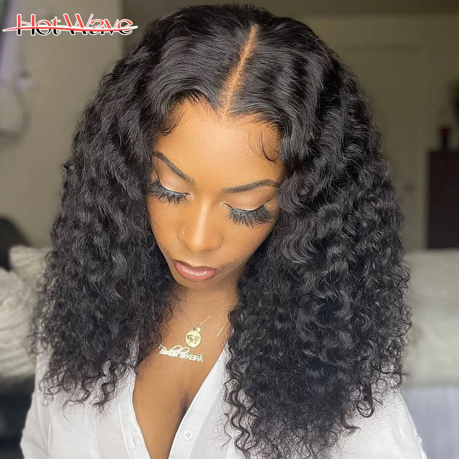 Brazilian Deep Wave Short Bob Wig 13x4 Lace Frontal Human Hair Bob Wigs For Women Transparent 4x4 Lace Closure Deep Wave Bob Wig